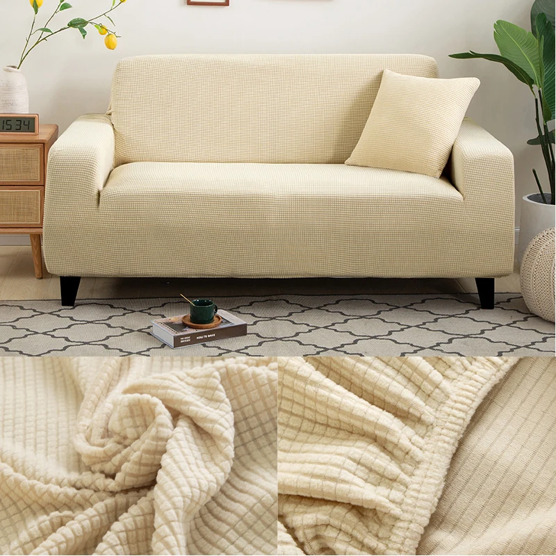 

solid color thick sofa protector Jacquard sofa covers for living room couch cover corner sofa slipcover L shape housse de canape