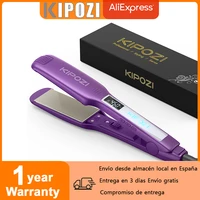 kipozi kp 139 professional hair straightener fast heat smart timer flat iron with lcd display curling and straightening salon