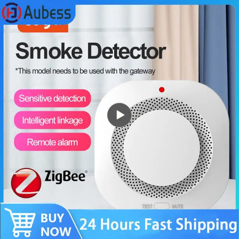 

Wireless Smoke Detector App Control Zigbee Alarm Sensor Family Security Safety Prevention Work With Tuya Zigbee Hub 9v