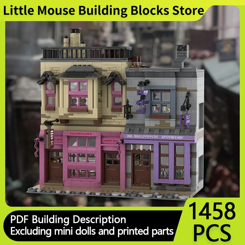 Средневековый замок модель MOC строительный кирпич милый конфетный магазин и