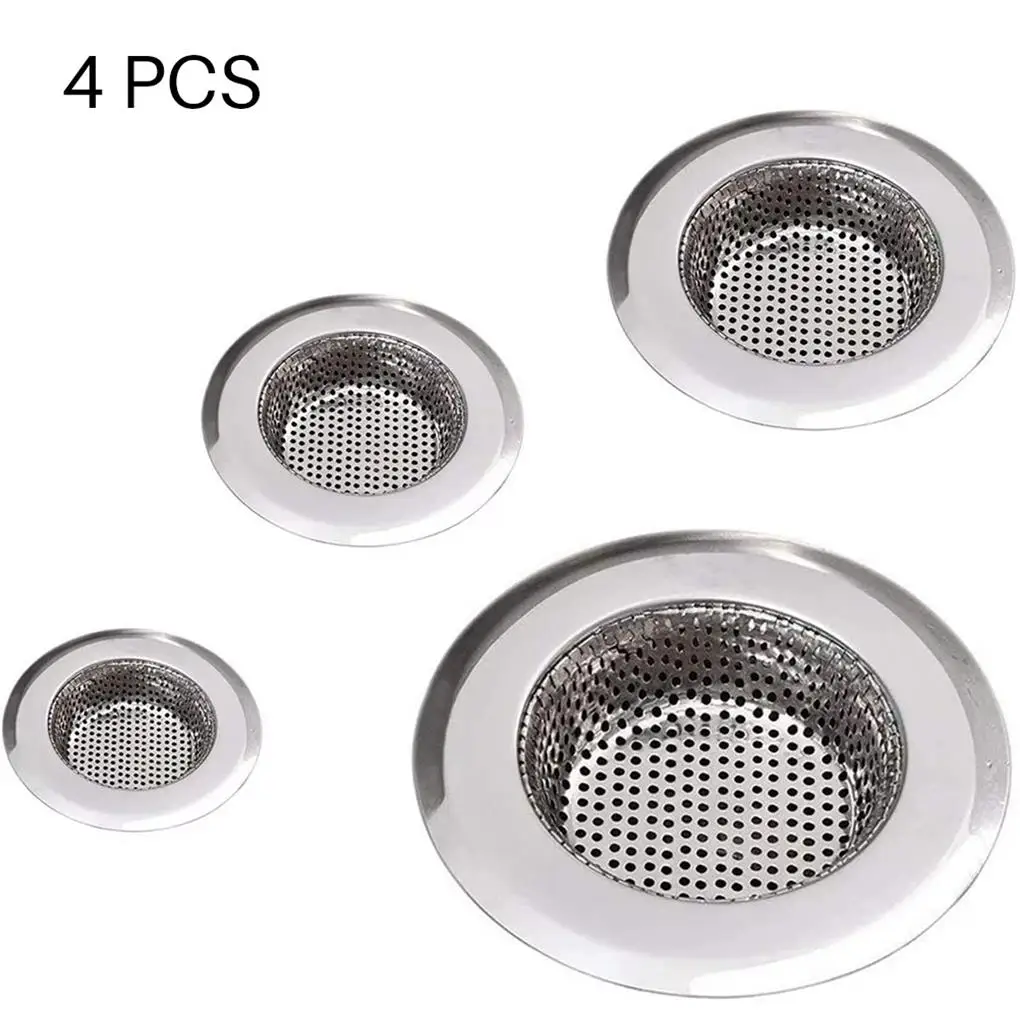 

4PCS Sink Filters Rustproof Wear-resistant Bathtub Sink Filter Screen Anti-Clogging Screen Drainage Durable Floor Drain