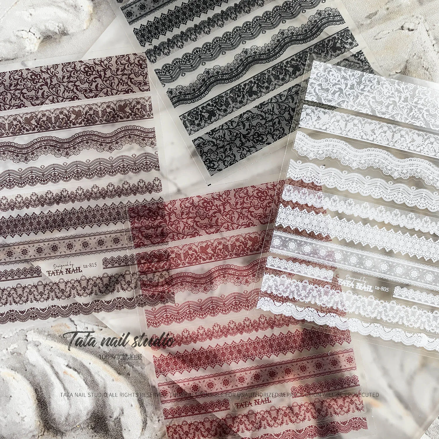 Клетчатый узор кружева 3D гравировка ногтей наклейки для самоклеящиеся