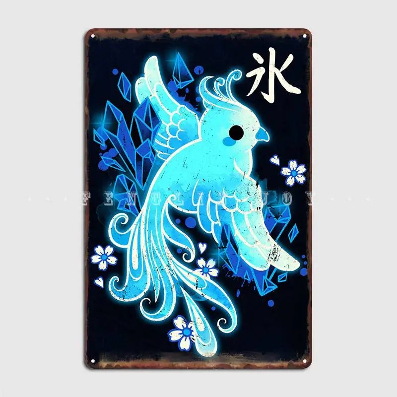 

Ice Phoenix Kawaii Metal Sign Wall Decor Wall Mural Home Designing Tin Sign Poster