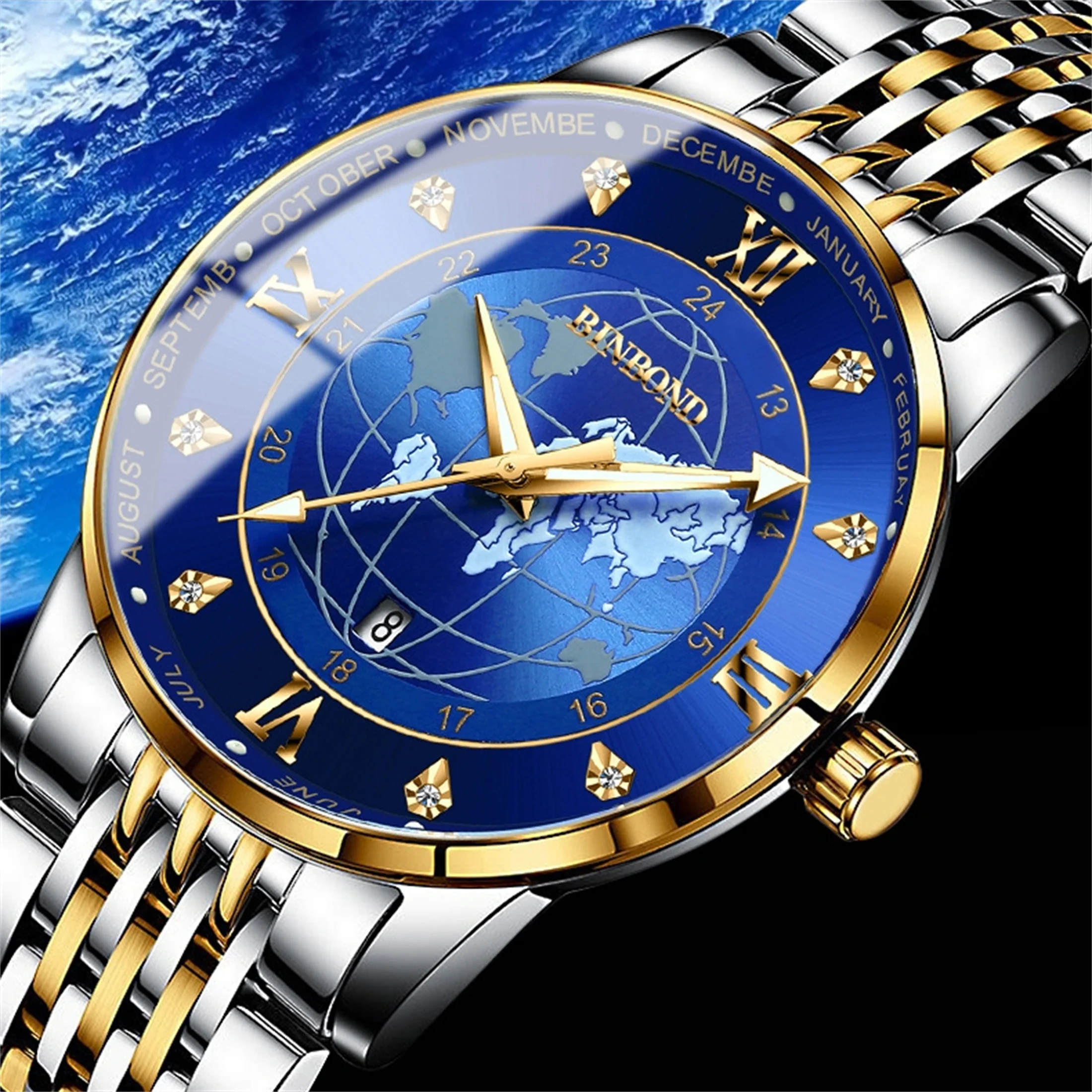 Часы наручные женские Кварцевые водонепроницаемые с браслетом 0117