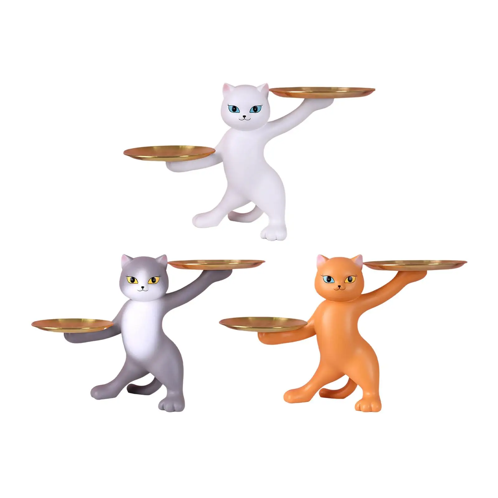 

Статуэтка кошки из смолы, статуэтка, скульптуры, ювелирные изделия, безделушка, настольный сервировочный поднос для спальни, печенья, конфе...