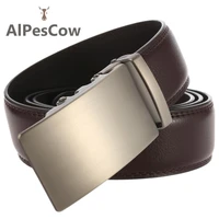 genuine leather belt for men 100 alps cowhide ratchet belt high quality male waist strap mens jeans luxury designer brand male