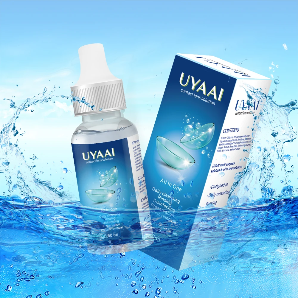 

UYAAI 60ml Contact Lenses Care Solution Lens Fluid Cleaning Health Care Portable Travel Outdoor Eye Care