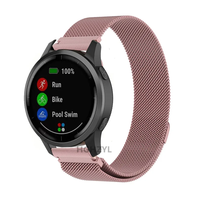 Металлический ремешок для наручных часов браслет Миланская петля Garmin benz 2 2S SQ Band