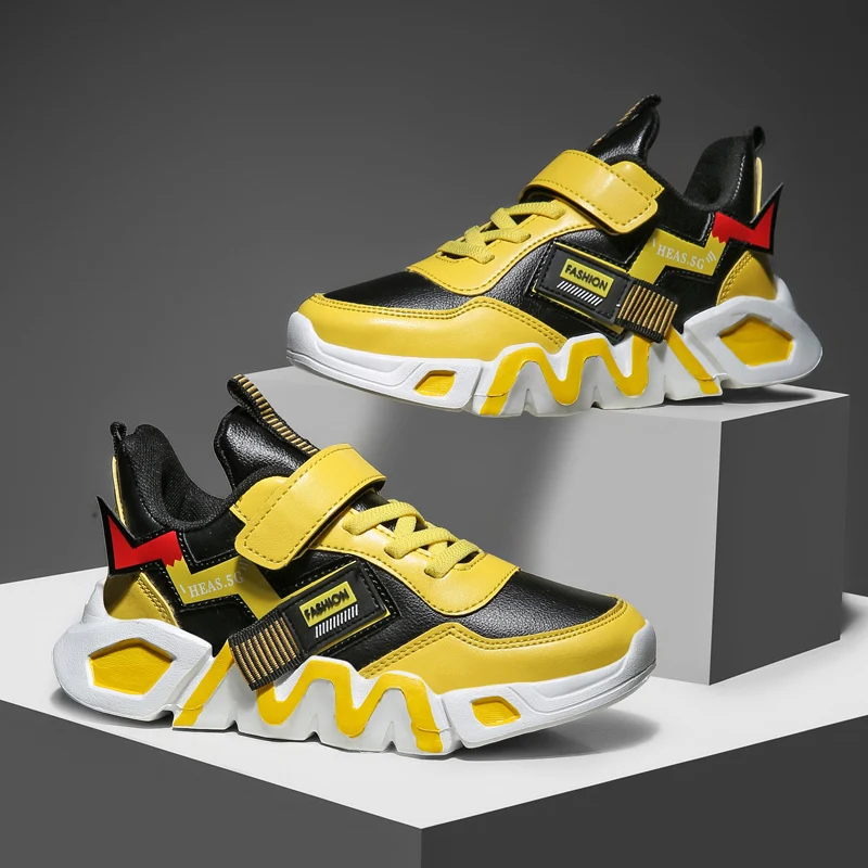 Зимняя детская обувь для мальчиков кроссовки повседневная кожаная бега Snowfield