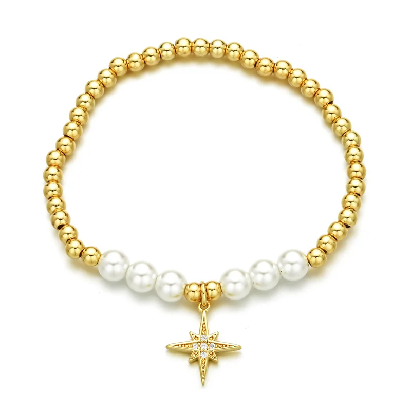 Роскошный позолоченный браслет из искусственного жемчуга для женщин Свадебная