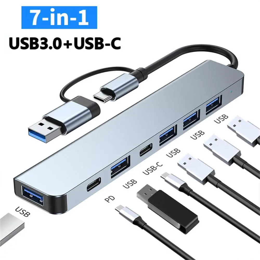 

USB Hub 4/5/7 Ports Expander Expansion Dock USB C Splitter Adapter For Type C Smartphones Computers Tablets Macbook IPad HUB