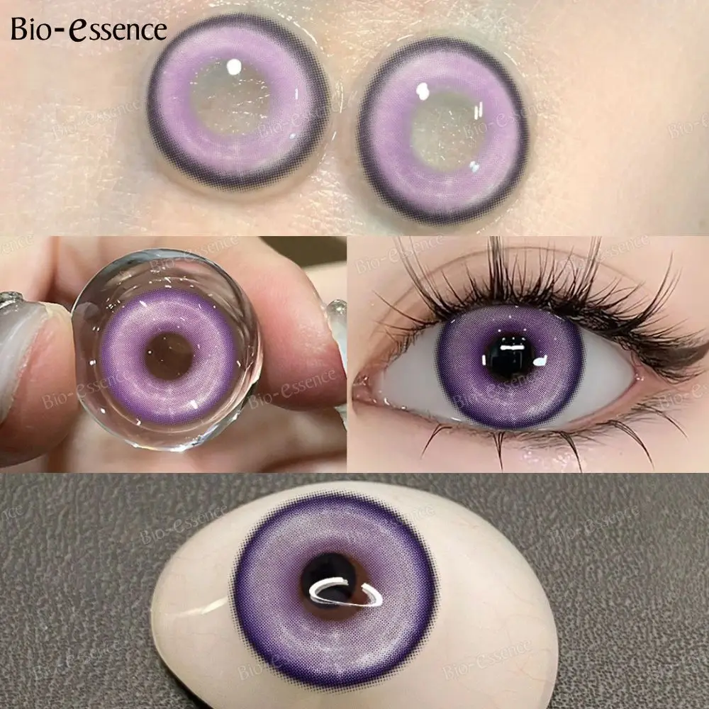 Bio-essence 1 пара модных макияжа Красота Синие контактные линзы Серия KOI Фиолетовые