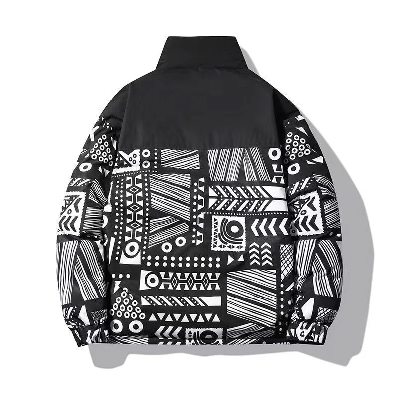 8xl Plus Size Men Clothing Men Winter Thick Padded Jacket Student Version Trend Double Sided Cotton Pattern Winter Jackets