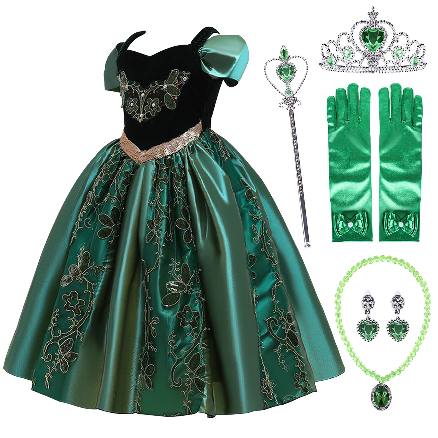 Новые платья Анны и Эльзы для девочек карнавальный костюм на Хэллоуин Рождество