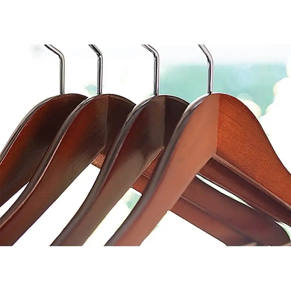 

Coat Hanger Suit Hardwood with Chrome Hardware Swivel Hook 50 Pack