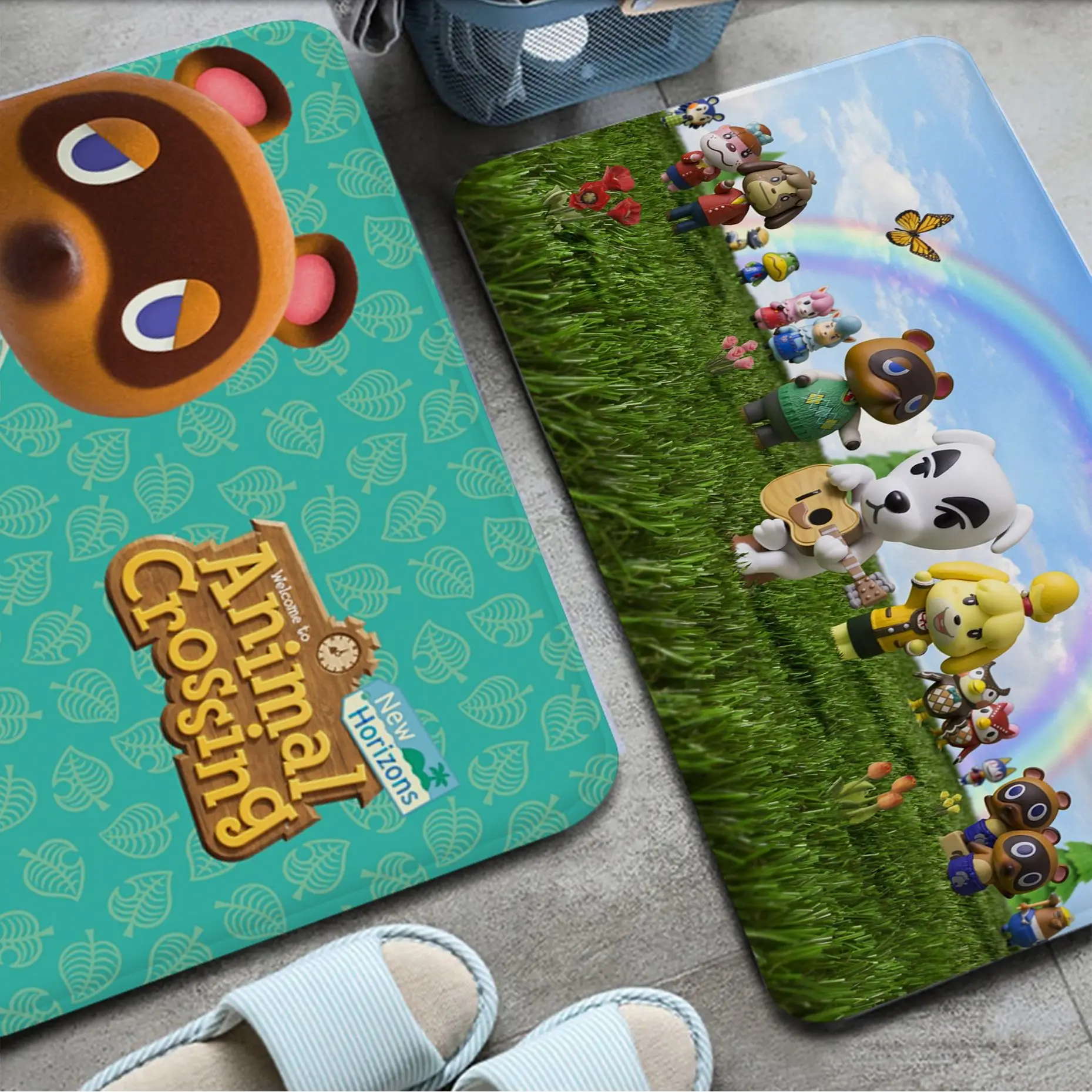 

Animal Crossing Hallway Carpet Non-Slip Laundry Room Mat Laundry Decor Balcony Child Living Room Toilet Rug