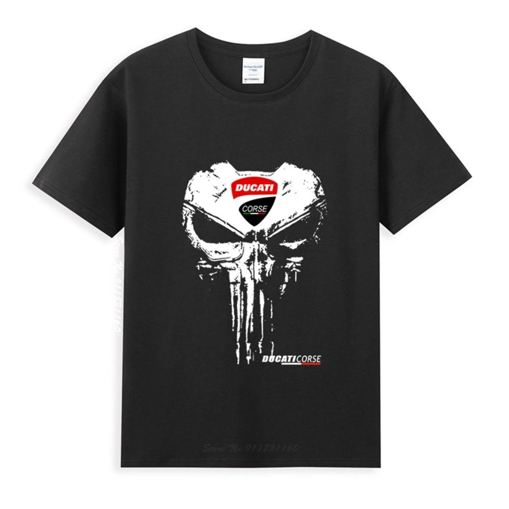 

DUCATI Corse Skull Motorcycle Logo Classic Black T-Shirt Newest Summer Short Sleeve Popular Tees Shirt Tops Novel Unisex