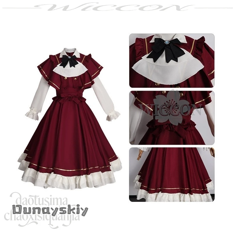 Фото Diy Ss S@Anime Game Project Sekai Косплей Mikkuu Костюм Новый Классический Лолита Коричневый Красный Винтаж Элегантное Платье Twin Halloween №1