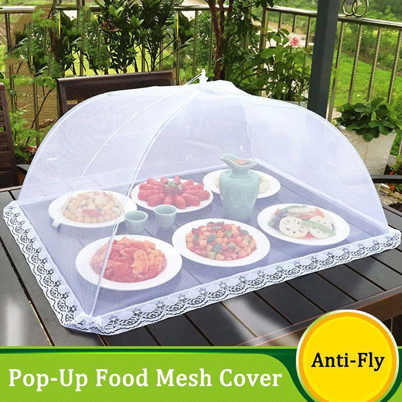 

Складная сетчатая Крышка для еды, купол для пикника, кухонный сетчатый зонтик от комаров, кухонные гаджеты