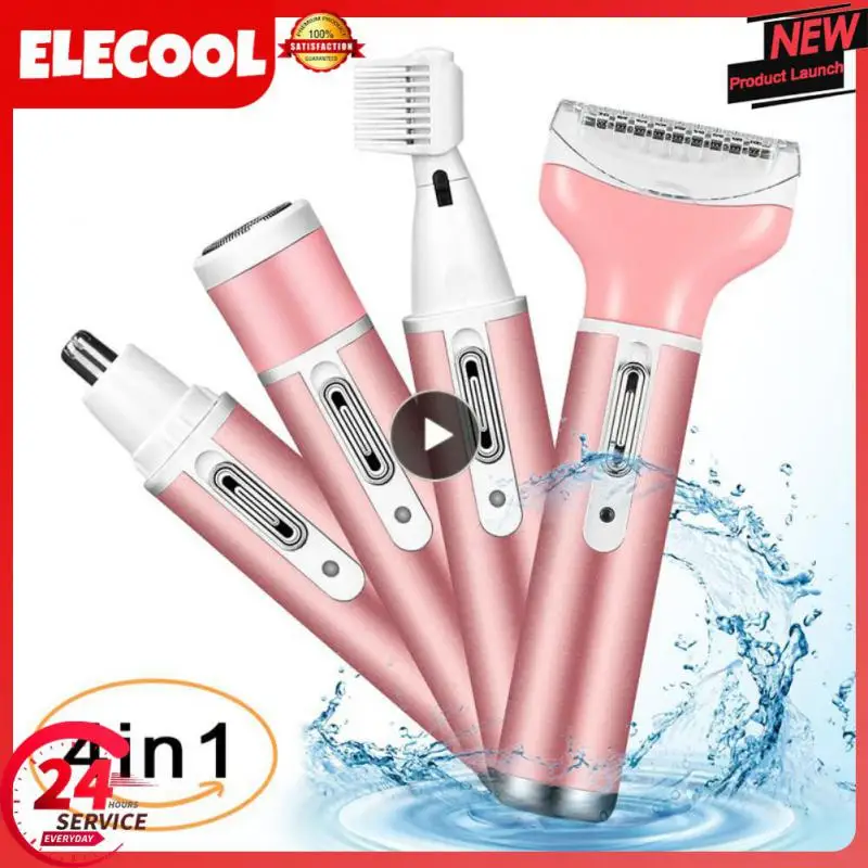 

4in1 Set Electric Hair Remover USB Rechargeable Shaver Nose Ear Trimmer Body Armpit Shaving Hair Removal Device Multi-functional