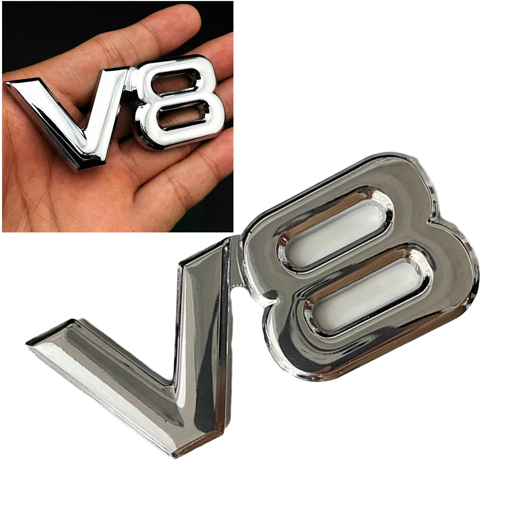 

Metal Chrome V8 Vntage Car Auto Trunk Tailgate Rear Emblem Badge Decal Sticker Zinc Alloy 7.7*3.2CM Car Trunk Tailgate Sticker