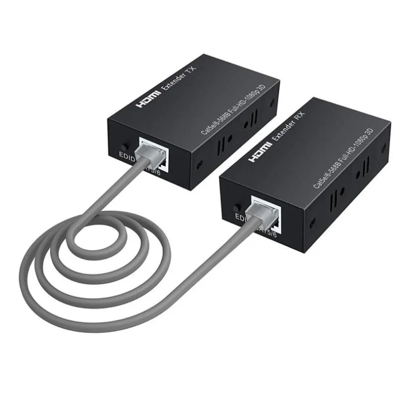 

60M HDMI Over IP Network Extender 1080P HDMI Transmitter By RJ45 CAT5e CAT6 LAN Extensor Like HDMI Splitter Support POE