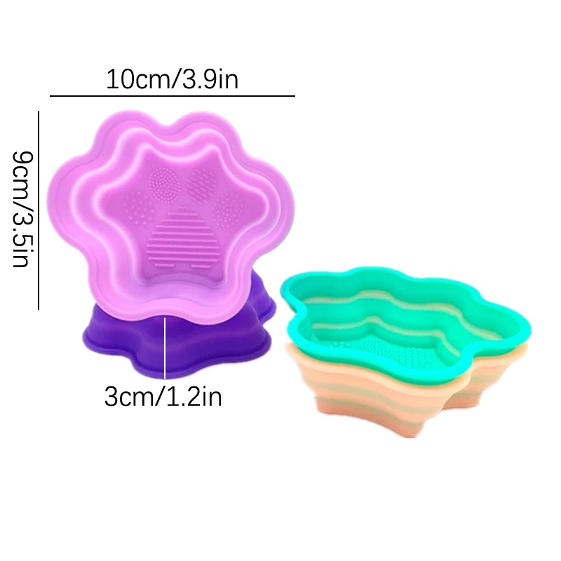 Силиконовая щетка для макияжа складной мягкий коврик чистки лица с чашей мытья