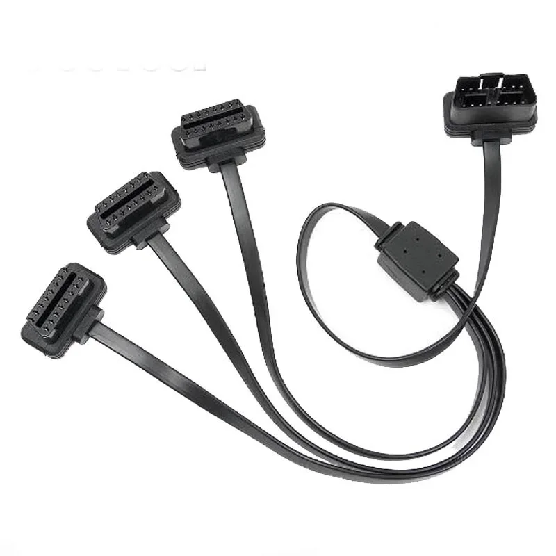 Диагностический переключатель OBD2 Автомобильные инструменты OBD 2 Удлинитель разветвителя 1–3 Y Кабель «папа» с тремя портами и женщинами Работа для elm327