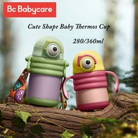 bc babycare 280360ml 316l stainless steel vacuum water cup hot cold water thermos mug leak proof cute baby straw insulated cups