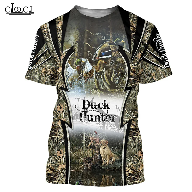 

HX Newest Summer Fashion Animal Duck Hunting Men Women T Shirt 3D Print Harajuku Streetwear Couple Tops Drop Shipping