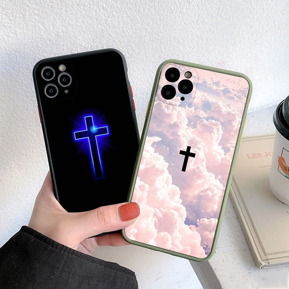 Phone Case For iphone 16 15 14 Pro Max 7 8 Plus 11 12 13 Mini XR XSMax Bible Jesus Christ Philippians Matte Translucent Cover