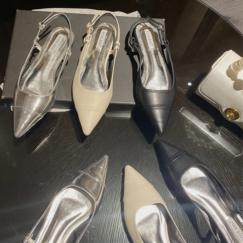 

Женские сандалии без застежки, повседневные уличные туфли на плоской подошве, с ремешком на пятке и заостренным носком, лето 2022