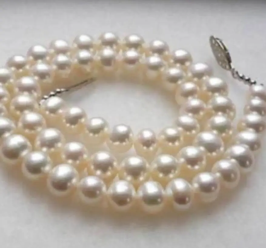 

surprising 9-10mm AA+ White south sea natural Pearl Necklace NEW