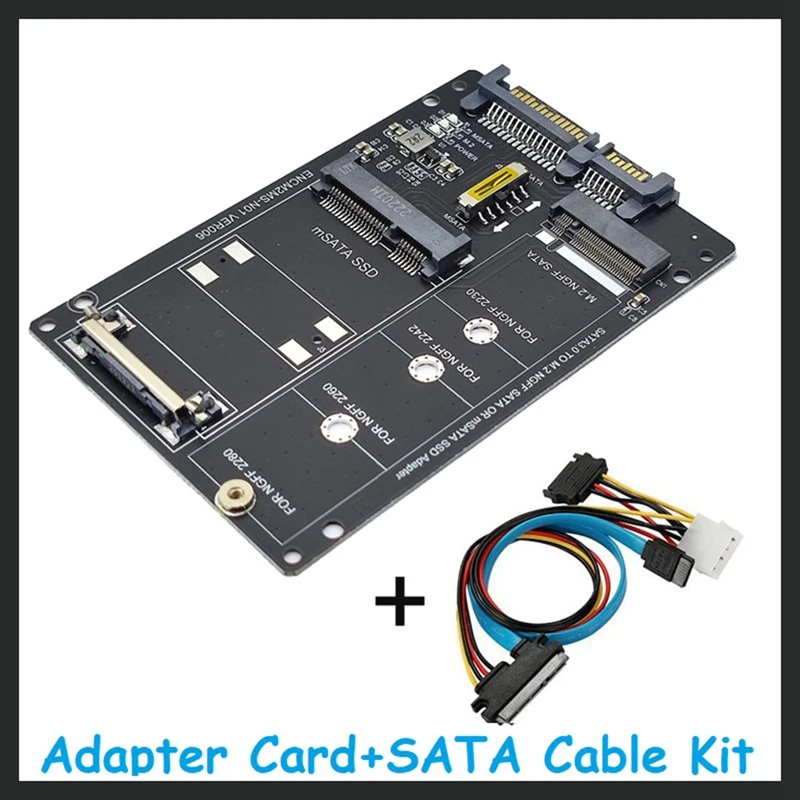 

Карта адаптера NGFF + MSATA на SATA3.0 + кабель SATA M2 KEY B-M SSD на 6G карта преобразования интерфейса