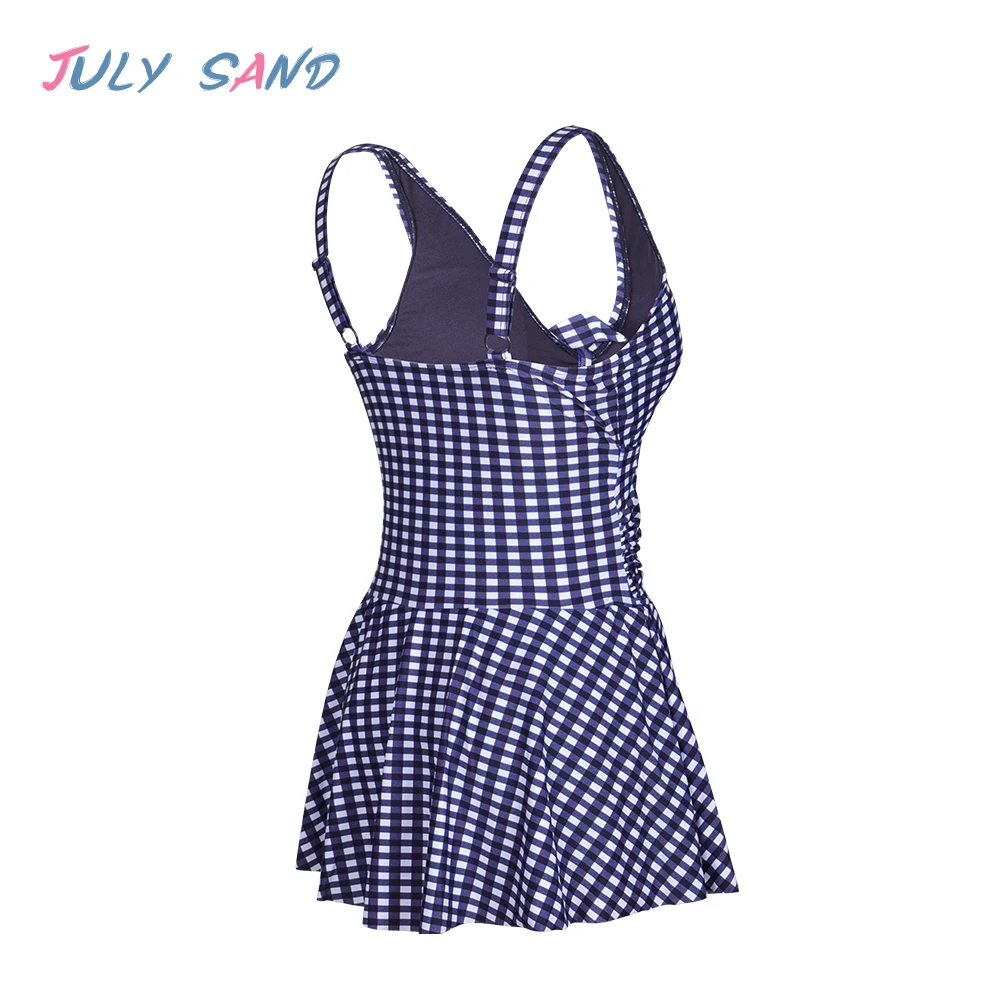 Женский слитный купальник Julysand клетчатый женский ретро-купальник с юбкой
