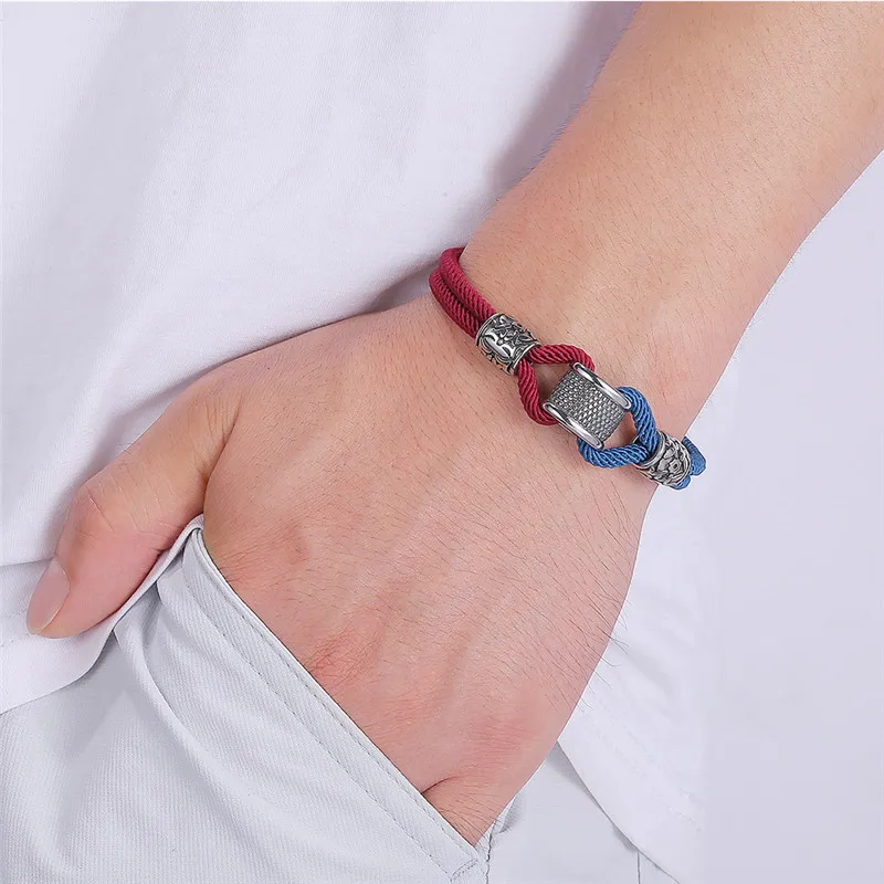 

Stainless Steel Rope Bracelets Mens Women Accessories Fashion Navy Magnetic Clasp Charm Handmade Luxury Jewelry Gifts Wholesale