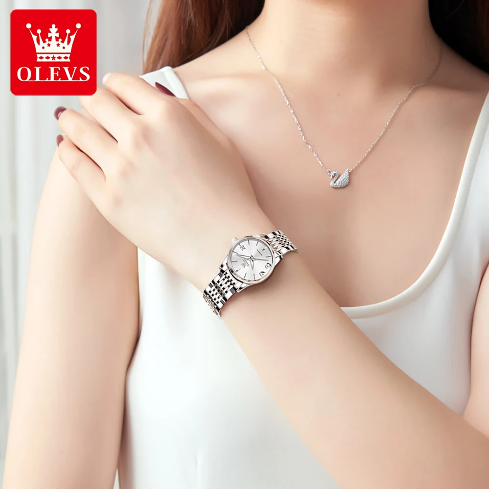 OLEVS 6632 Waterproof Stainless Steel Strap Watch for Women Full-automatic Fashion Automatic Mechanical Women Wristwatches enlarge