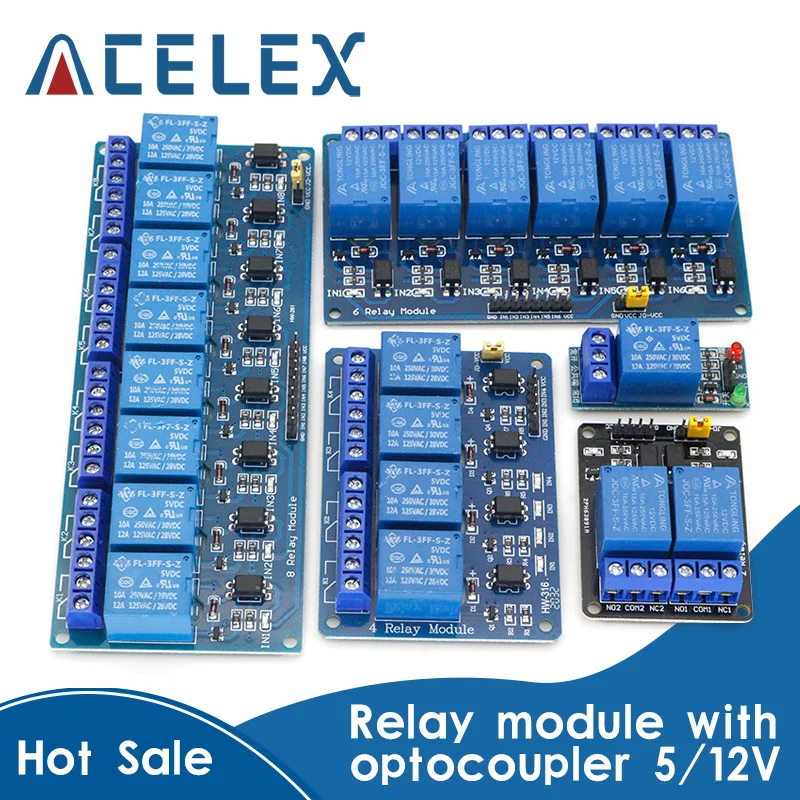 5v 12v 1 2 4 6 8 channel relay module with optocoupler Relay Output 1 2 4 6 8 way relay module for arduino In stock