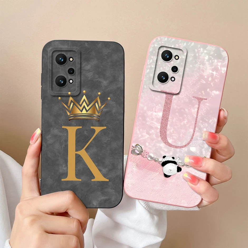 Фото Чехол для Realme GT2 Pro GT Neo2 Neo2T Cute Panda 26 Letter, силиконовый мягкий чехол для Realme GT2 Pro Fanda RealmeGTNeo2 Neo2T Bumper №2