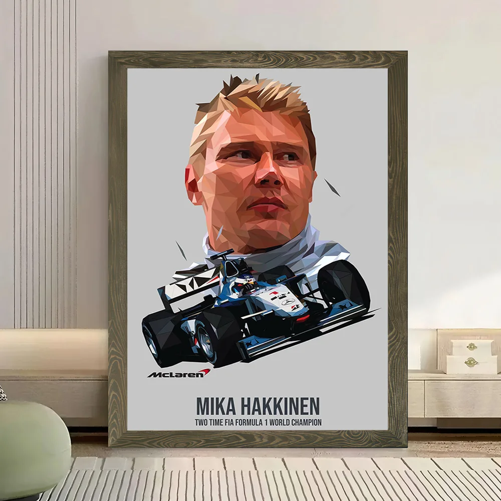 Фото Классический холстовый постер с принтом Mika Hakkinen, персонализированные высококачественные настенные картины для домашнего декора, аксессуары для спальни №3