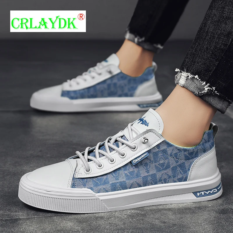 

Кроссовки CRLAYDK Мужские дышащие, летняя модная обувь, без шнуровки, повседневные ковбойские, для студентов, прогулок, мягкие, Нескользящие, 2022