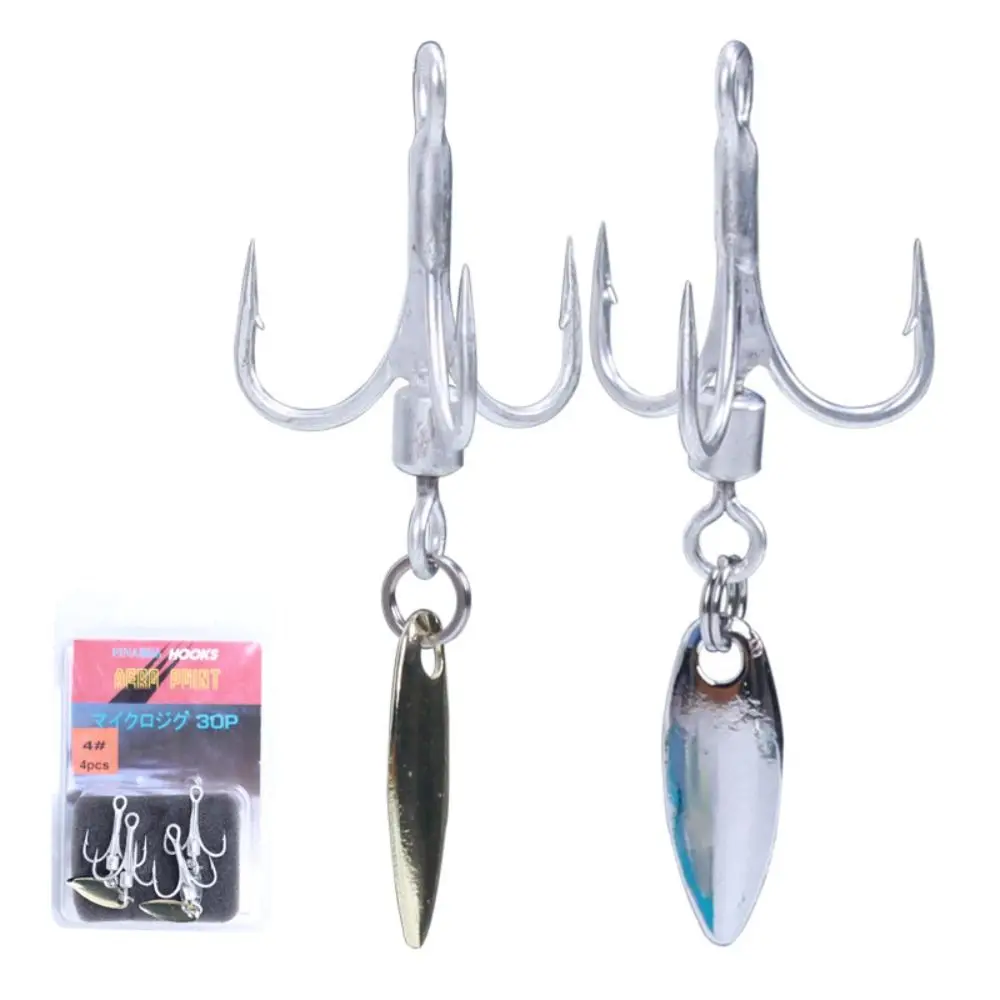 

8pcs Tea color Fishhooks with Spoon new Fishing Tackle Treble Jig High Carbon Steel Hook Lure Sharpness Barbed Hooks Durable