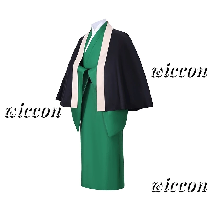 Fukuzawa Yukichi Косплей Костюм BSD Аниме Япония Самурай Униформа Парик Полный Зеленое