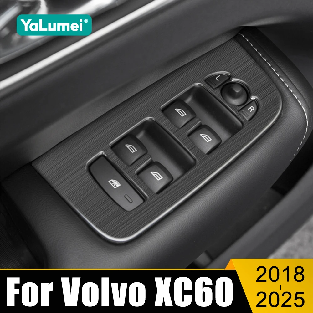 Фото Для Volvo XC60 2018 2019 2020 2021 2022 2023 2024 2025 автомобильное стекло переключатель подъема панель декоративная крышка аксессуары №1