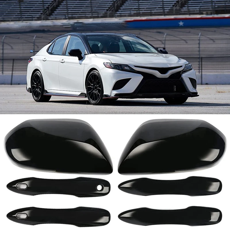 

Side Door Mirror Caps + Door Handle Covers Automobile Exterior Decoration Parts For Toyota Camry 2018-2023