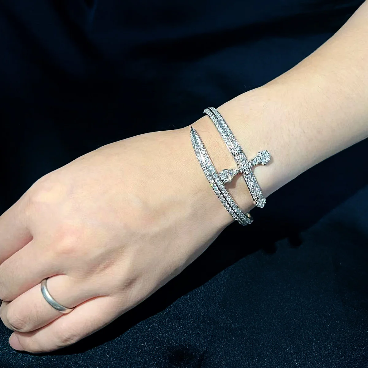 CUC открытый меч манжета браслет для женщин мужчин хип-хоп ювелирные изделия с