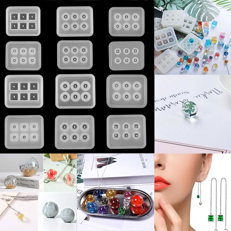 Кристальные клейкие бусины силиконовая форма смола с отверстиями сделай сам