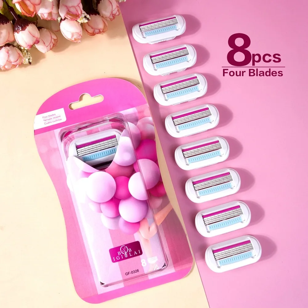 8 Pcs/ Safety Women Razor Blade Ladies Body Epilator High Quality Bikini Hair Removal Blades Compatible Venus Shaver