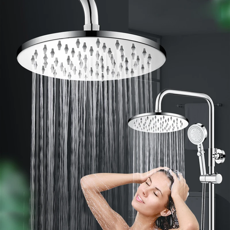 

Stainless Steel Silver Showerheads 19/23cm Rainfall Thickened High Pressure Shower Head Rain Top Shower Bathroom Accessories
