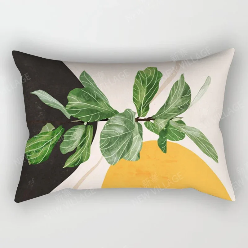 

Чехол для декоративной подушки, плюш, растительный принт